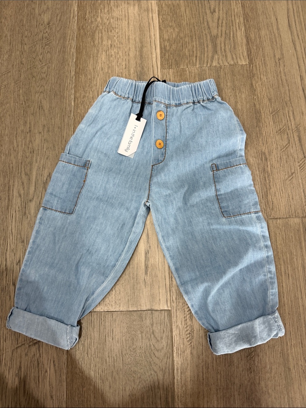 NWT Blue Kids Cargo Jeans with Elastic Waist